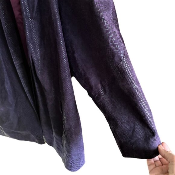 Vintage 80s Danier purple leather jacket coat - Picture 8 of 14